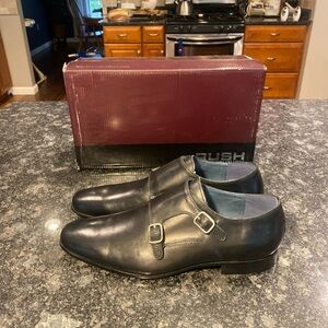 Gordon Rush Luke Double Monk Strap Men's 10 Leather Black Dress Shoes NIB